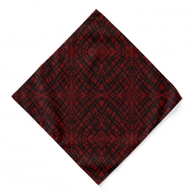 Simple Scribble | Mirror Tiling | Dark Red | Bandana (Front)