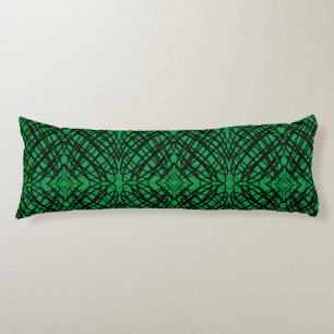 Simple Scribble Mirror Tiling Green Body Pillow