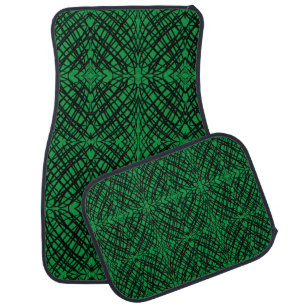 Simple Scribble Mirror Tiling Green Car Floor Mat