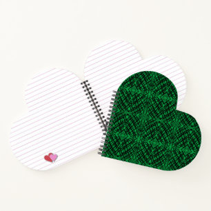 Simple Scribble   Mirror Tiling   Green   Heart  Notebook