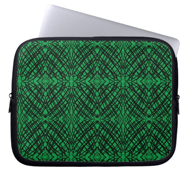 Simple Scribble | Mirror Tiling | Green | Laptop Sleeve (Front)