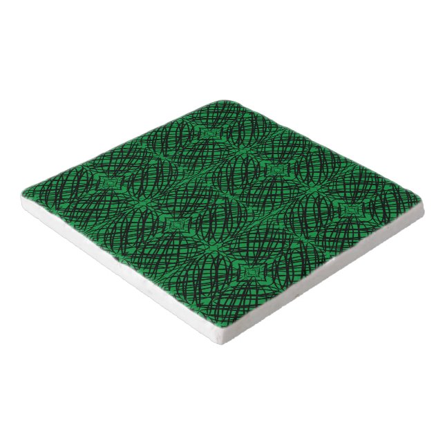 Simple Scribble | Mirror Tiling | Green | Trivet (Corner)