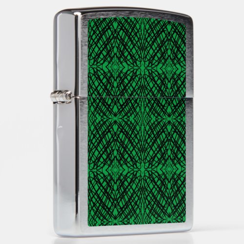 Simple Scribble  Mirror Tiling  Green   Zippo Lighter