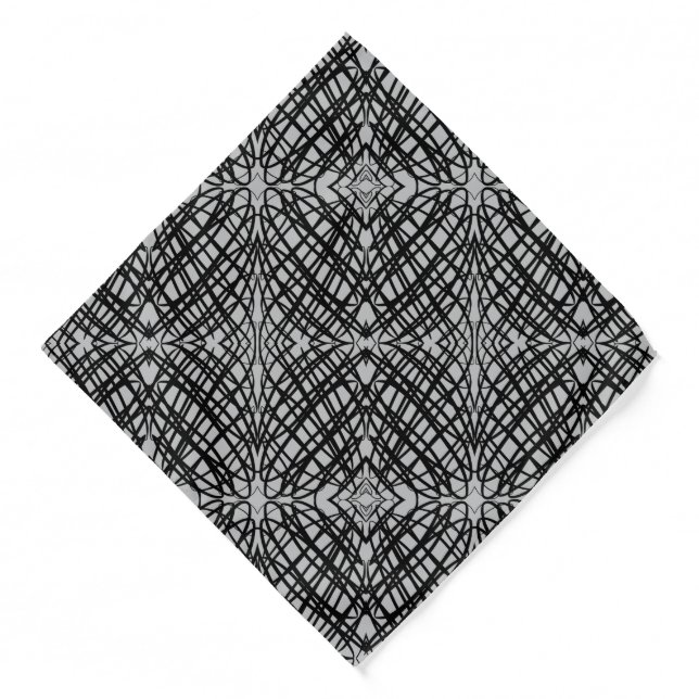 Simple Scribble | Mirror Tiling | Light Gray | Bandana (Front)