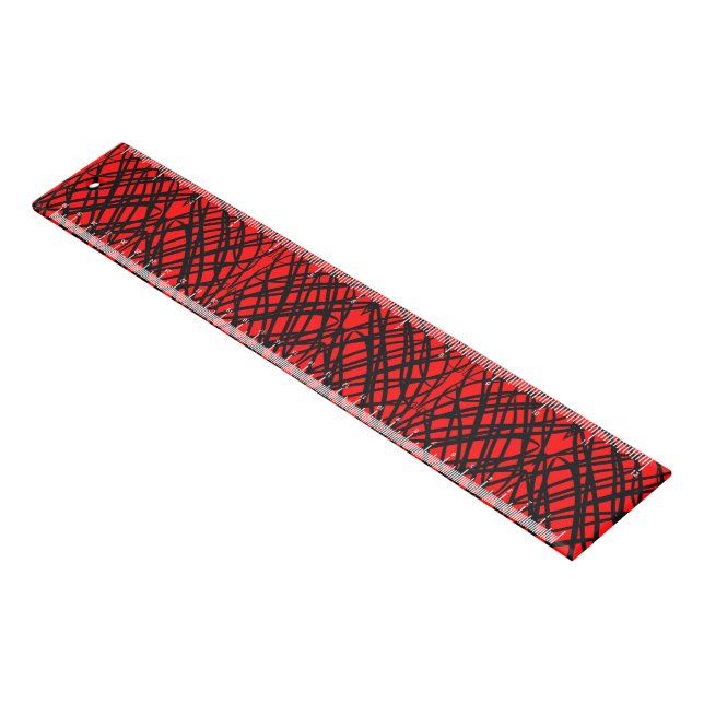Simple Scribble | Mirror Tiling | Red | Ruler (Angled)