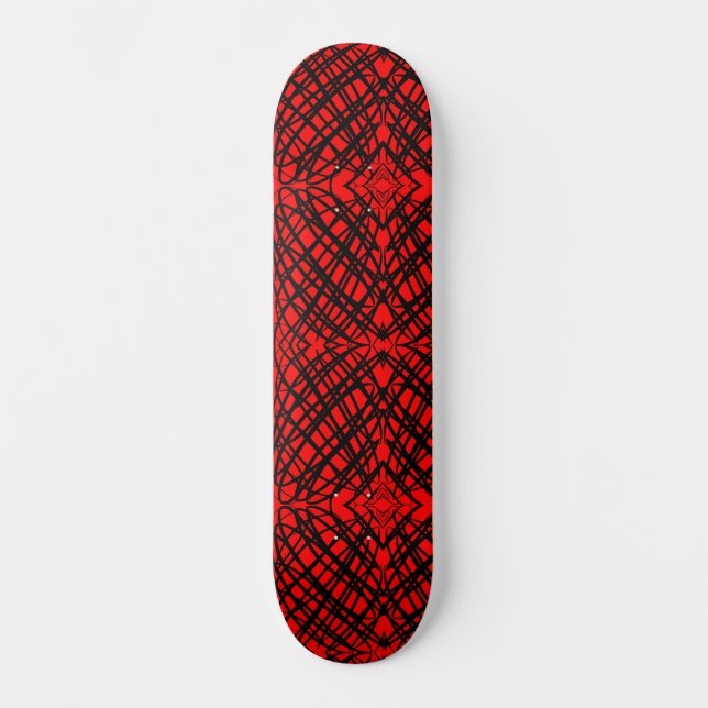Simple Scribble | Mirror Tiling | Red | Skateboard (Front)