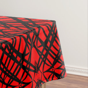 Simple Scribble Mirror Tiling Red Tablecloth
