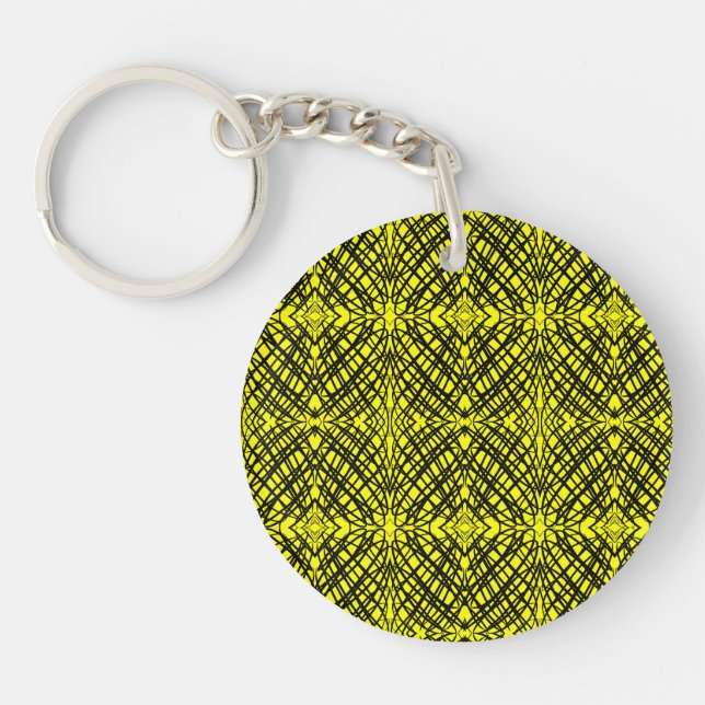Simple Scribble | Mirror Tiling | Yellow | Keychain (Front)