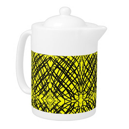 Simple Scribble  Mirror Tiling  Yellow   Teapot