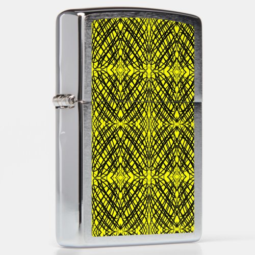 Simple Scribble  Mirror Tiling  Yellow   Zippo Lighter