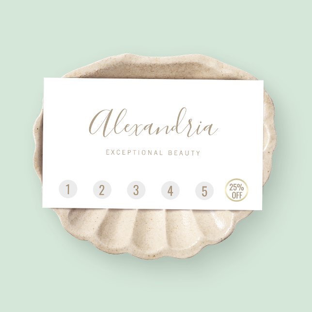 Simple Script 6 Punch Customer Loyalty Card (Creator Uploaded)