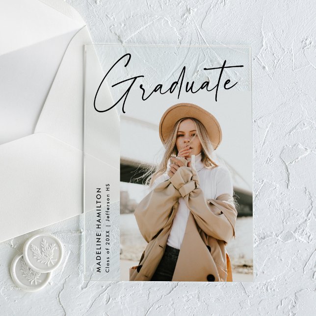 Simple Script Acrylic Graduation Announcement (Creator Uploaded)