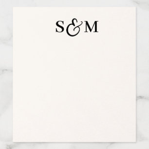 Simple Script Ampersand Monogram Wedding Envelope Liner