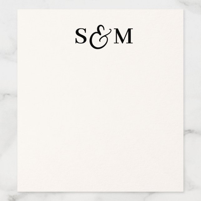 Simple Script Ampersand Monogram Wedding Envelope Liner (Design)