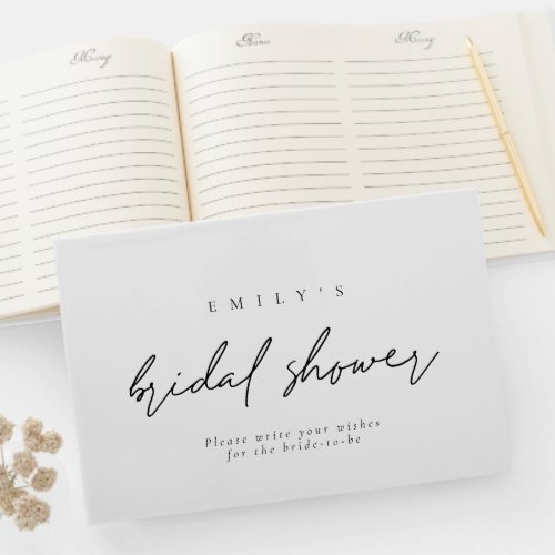 Simple Script Any Color Bridal Shower Guest Book
