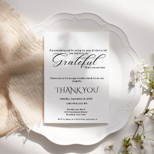 Simple script appreciation party ,grateful party  invitation