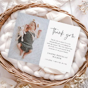 Simple Script Baby Photo Thank You Cards
