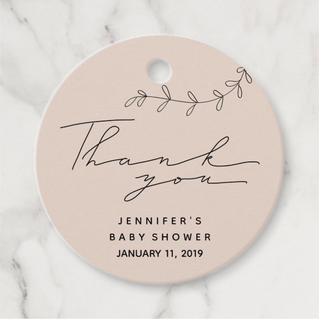 Simple Script Baby Shower Favor Tags