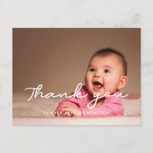 Simple script Baby shower thank you Postcard