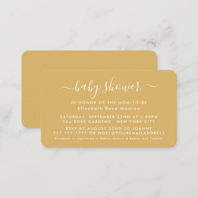 Simple Script - Baby Shower Ticket Invitation (Front/Back)