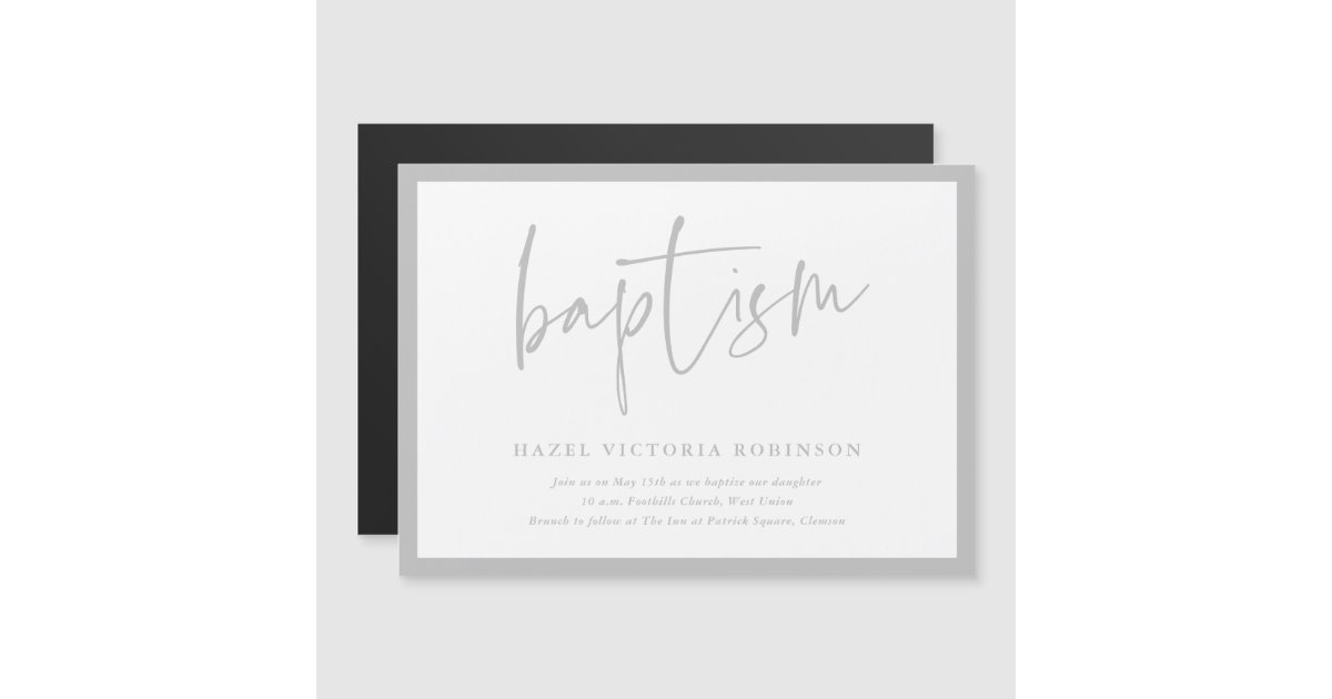 Simple Script Baptism & Christening Invitation Zazzle