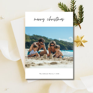 Simple Script Beach Christmas Photo Card