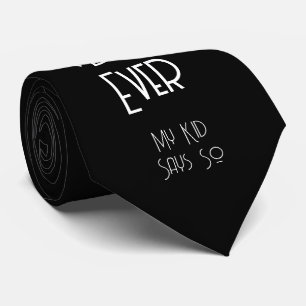 Simple Script Best Dad Ever Black And White Funny Neck Tie