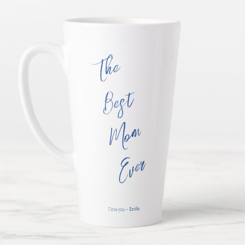 Simple Script Best Mom Ever Personalized Mug Blue