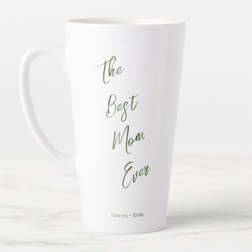 Simple Script Best Mom Ever Personalized Mug Green