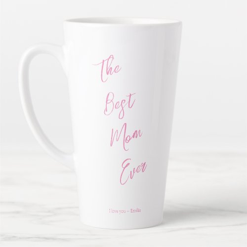 Simple Script Best Mom Ever Personalized Mug Pink