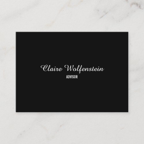Simple Script  Black and White Professional Business Card