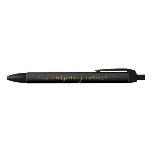 Simple Script _ Black  Gold _ CompanyEvent Black Ink Pen