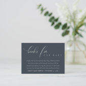 Simple Script Black Navy Books for Baby  Enclosure Card (Standing Front)