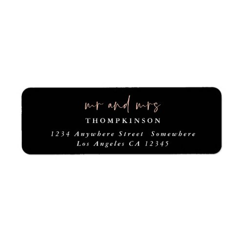 Simple Script Black Return Name Address Label