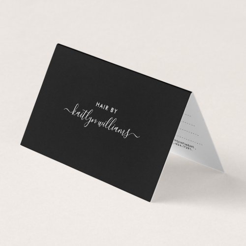 Simple Script _ Black  White Appointment Card 