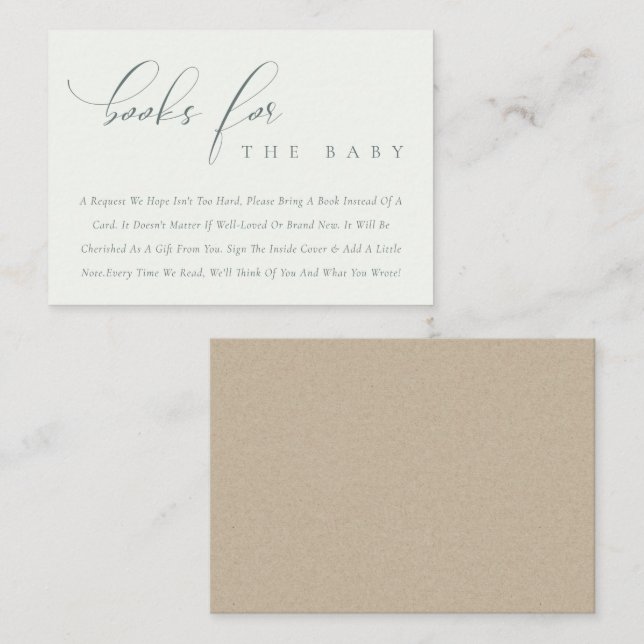 Simple Script Black & White Books for baby Enclosure Card (Front/Back)