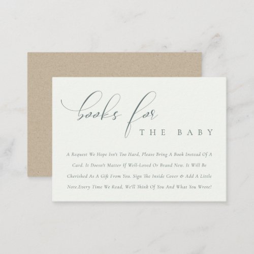 Simple Script Black  White Books for baby Enclosure Card