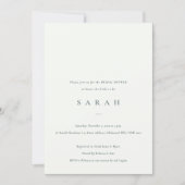Simple Script Black White Bridal Shower  Invite (Front)