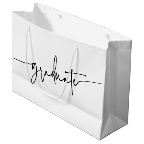 Simple Script Black White Graduate Gift Bag