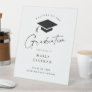 Simple Script Black & White Graduation Welcome Pedestal Sign
