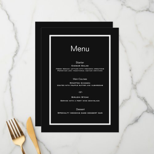 Simple script black white minimalist  menu