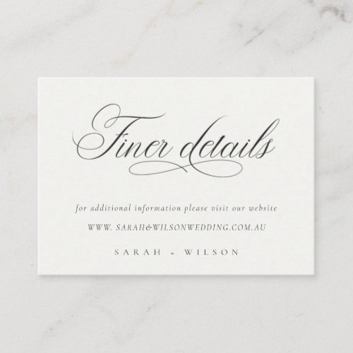 Simple Script Black White Wedding Website Details
