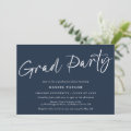 Simple Script Blue White Graduation Party Invitation | Zazzle