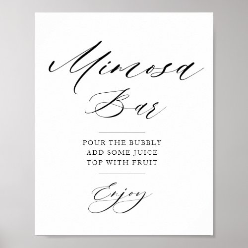 simple script bridal shower mimosa bar sign