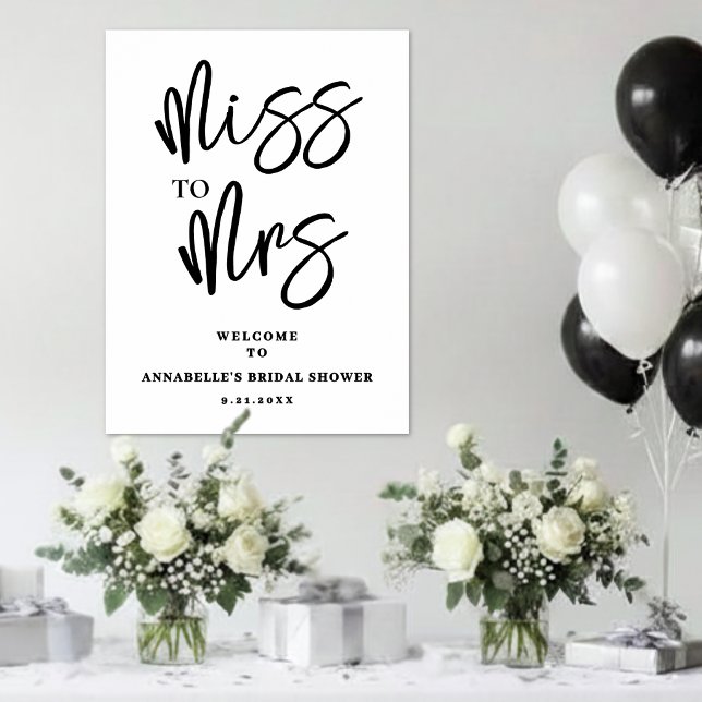 Simple Script Bridal Shower Welcome Sign (Simple Script Bridal Shower Welcome Sign)