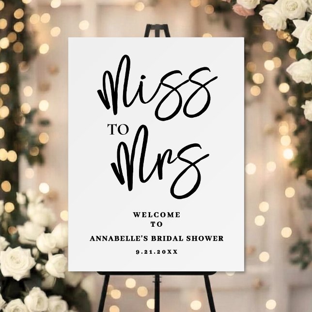 Simple Script Bridal Shower Welcome Sign (Simple Script Bridal Shower Welcome Sign)
