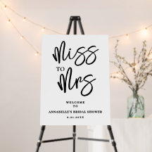 Simple Script Bridal Shower Welcome Sign