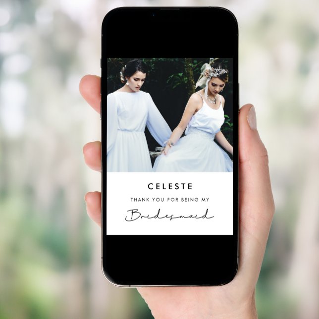 Simple script Bridesmaid thank you card (Front Digital)