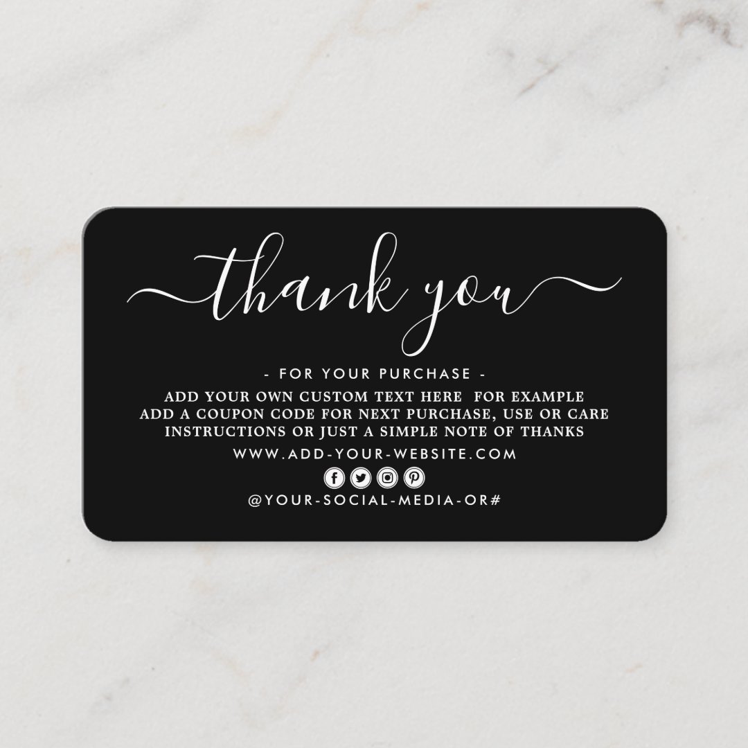 Simple Script Business Thank You Cards | Zazzle