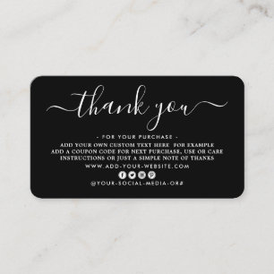 Simple Script Business Thank You Cards
